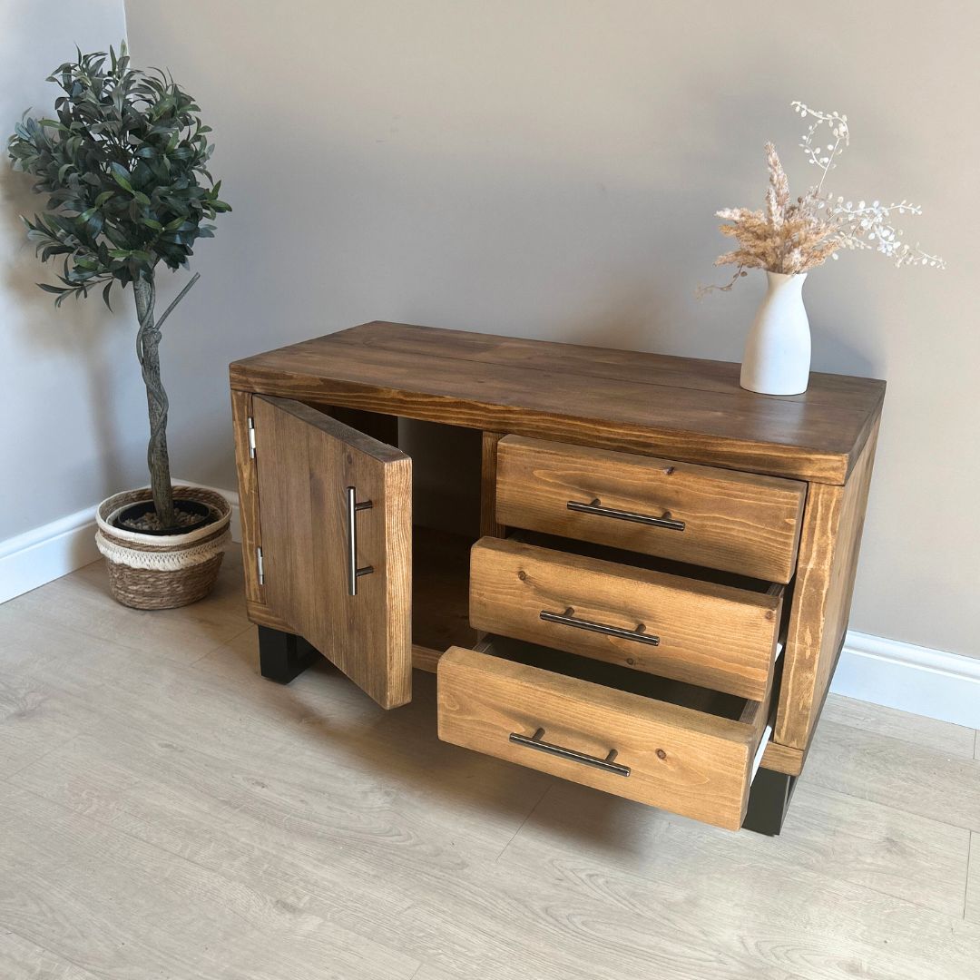 Roma Rustic TV Cabinet - With sliding drawers Tables masterplank-shop