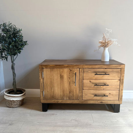 Roma Rustic TV Cabinet - With sliding drawers Tables masterplank-shop Small - 95cm x 44cm