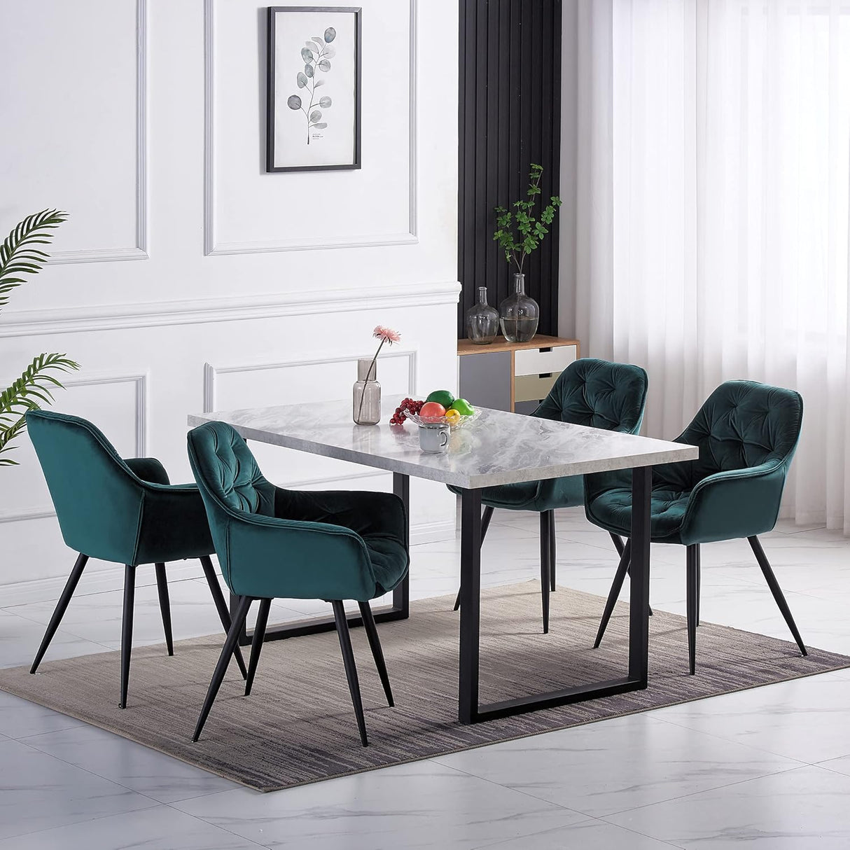 Dalby Thick cushioned velvet Dining Chairs - Set of Two