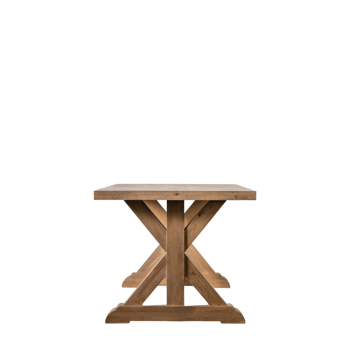 Tharna Solid Mango Crossed Shape Dining Table - Wooden legs