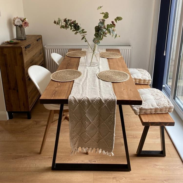 Rustic Dining Room Set With Bench