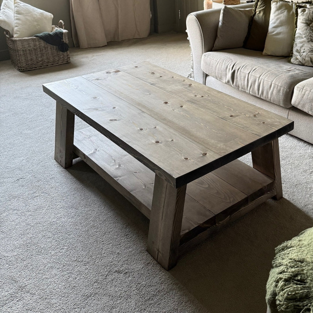 Rustic Trestle Coffee Table