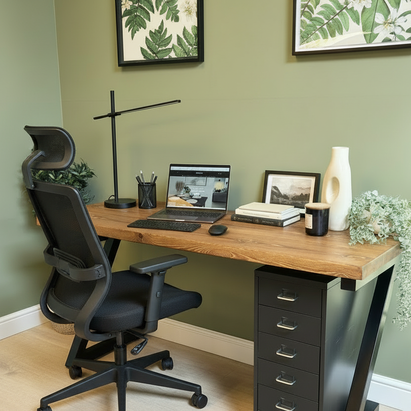 Rustic office desk - Z leg style