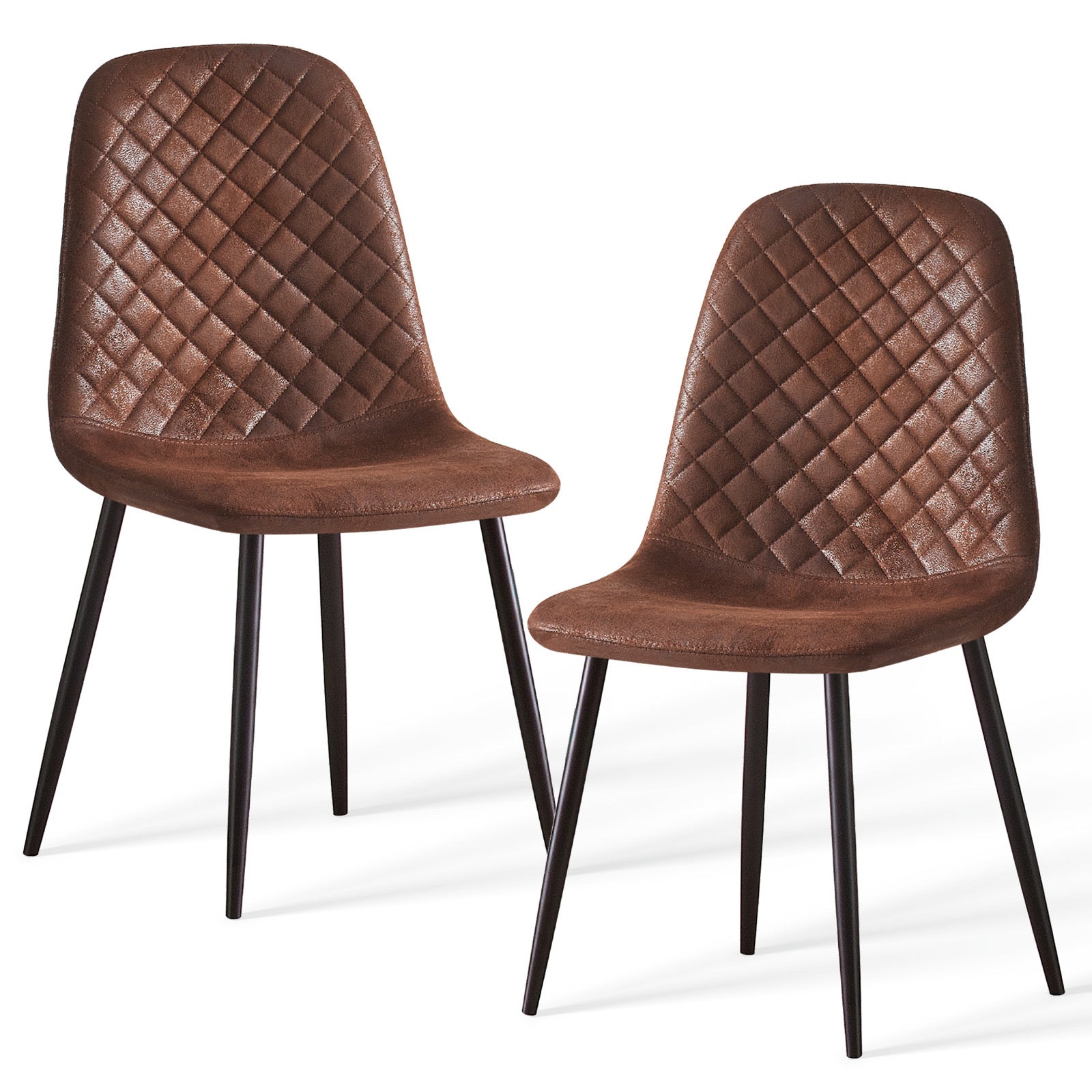 Caradoc dining chairs - Faux leather / Velvet