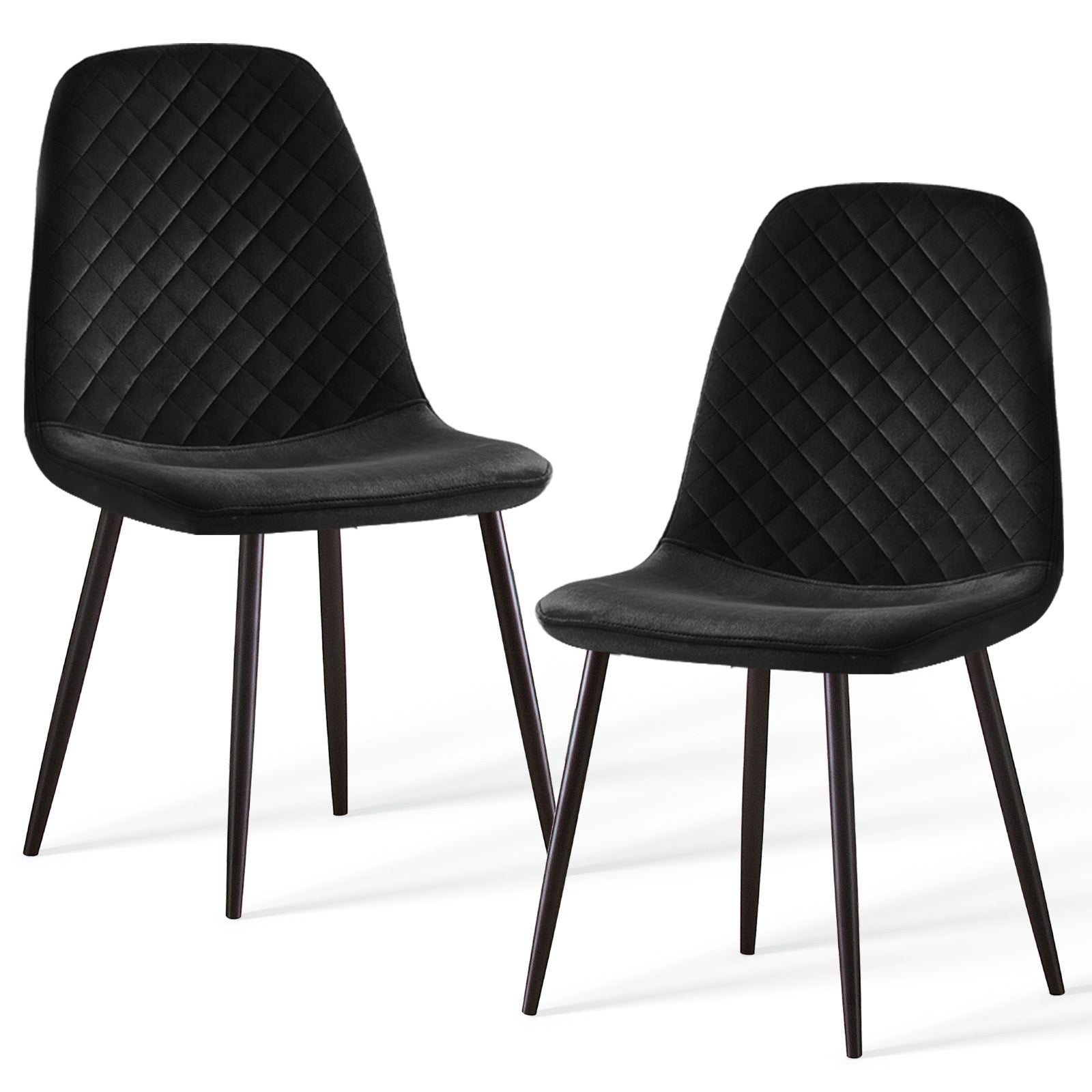 Caradoc dining chairs - Faux leather / Velvet