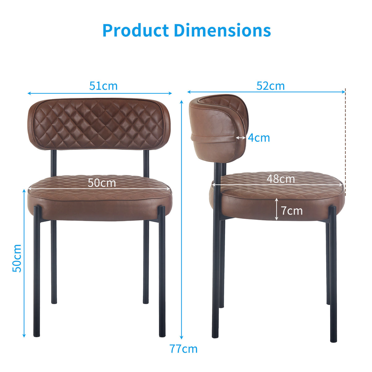 Maintor dining chairs - PU leather Set of 4
