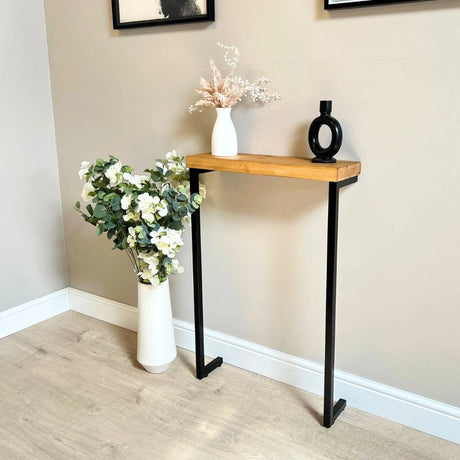 Joshua Rustic Wooden Radiator Shelf & Entry Console Table handcrafted in the UK - L legs Shelves masterplank-shop
