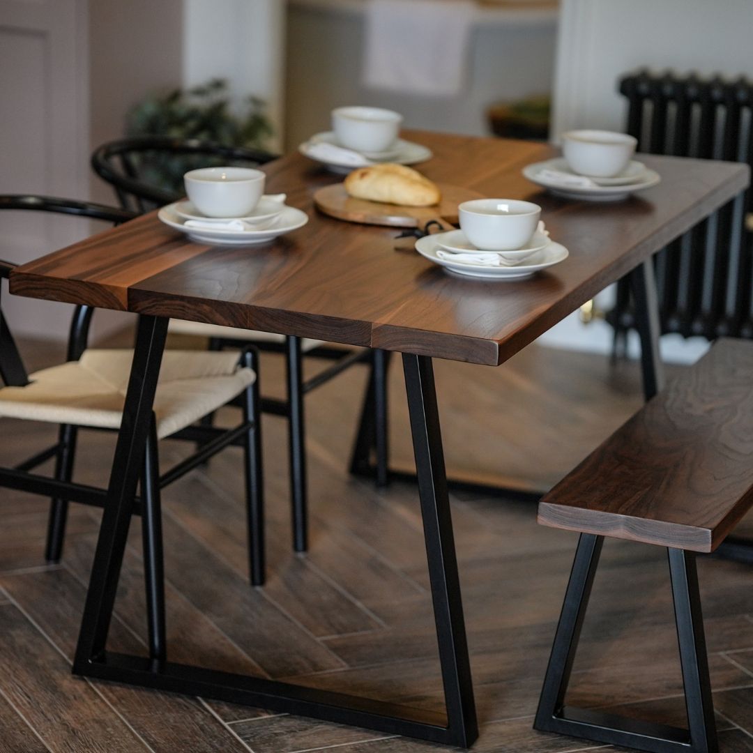 Solid Walnut premium wooden Dining table. Kitchen & Dining Room Tables masterplank-shop