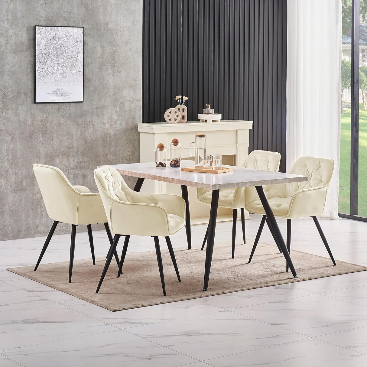 Dalby Thick cushioned velvet Dining Chairs - Set of Two