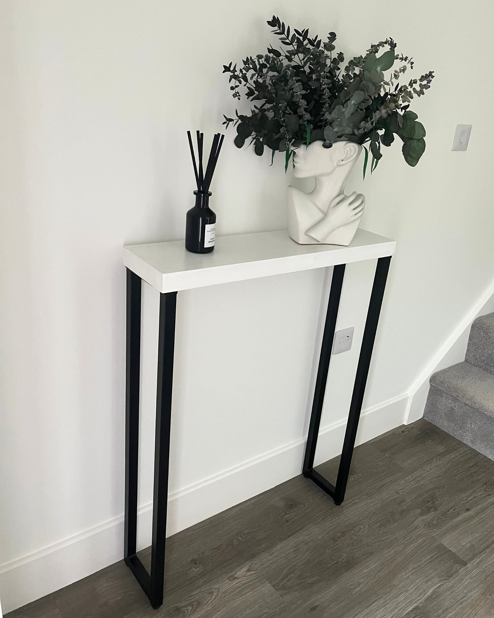 Joshua Rustic Wooden Radiator Shelf & Entry Console Table handcrafted in the UK - Box legs Shelves masterplank-shop