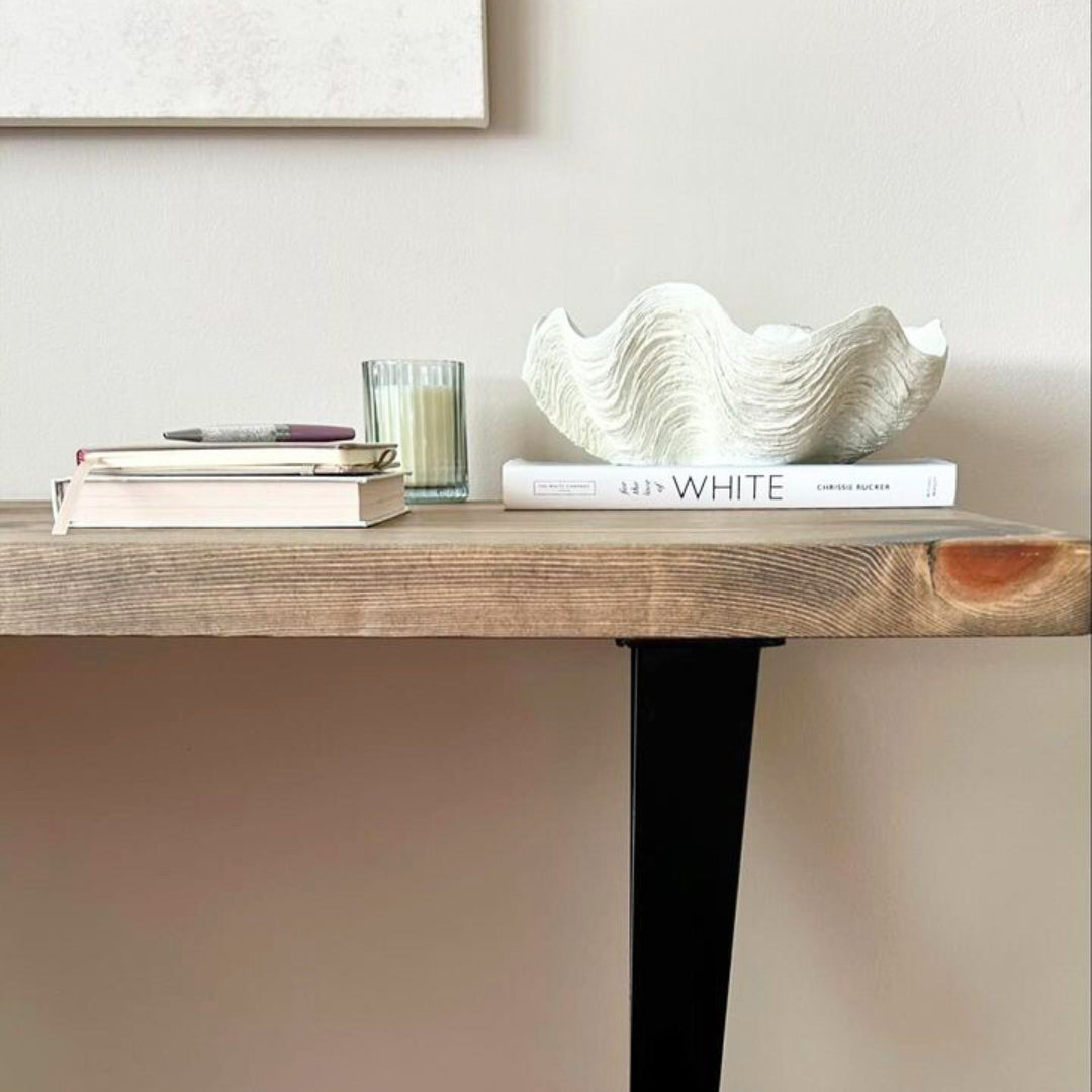 Rustic wooden office desk - Cross frame legs Desks masterplank-shop