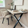 Rustic wooden office desk - Cross frame legs Desks masterplank-shop