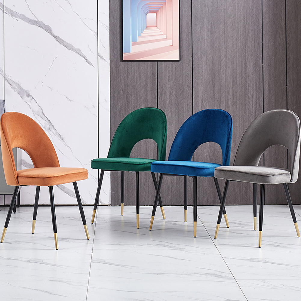 Oval Dining Chairs - velvet - Set of 2 Chairs Masterplank UK Grey