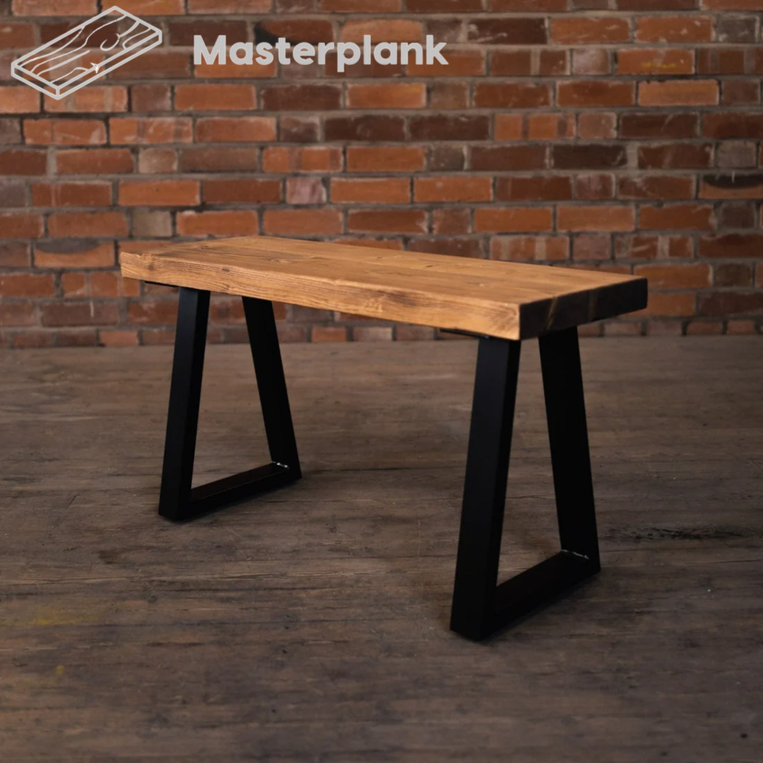 Rustic Dining Bench - Thin Trapeze Bench masterplank-shop