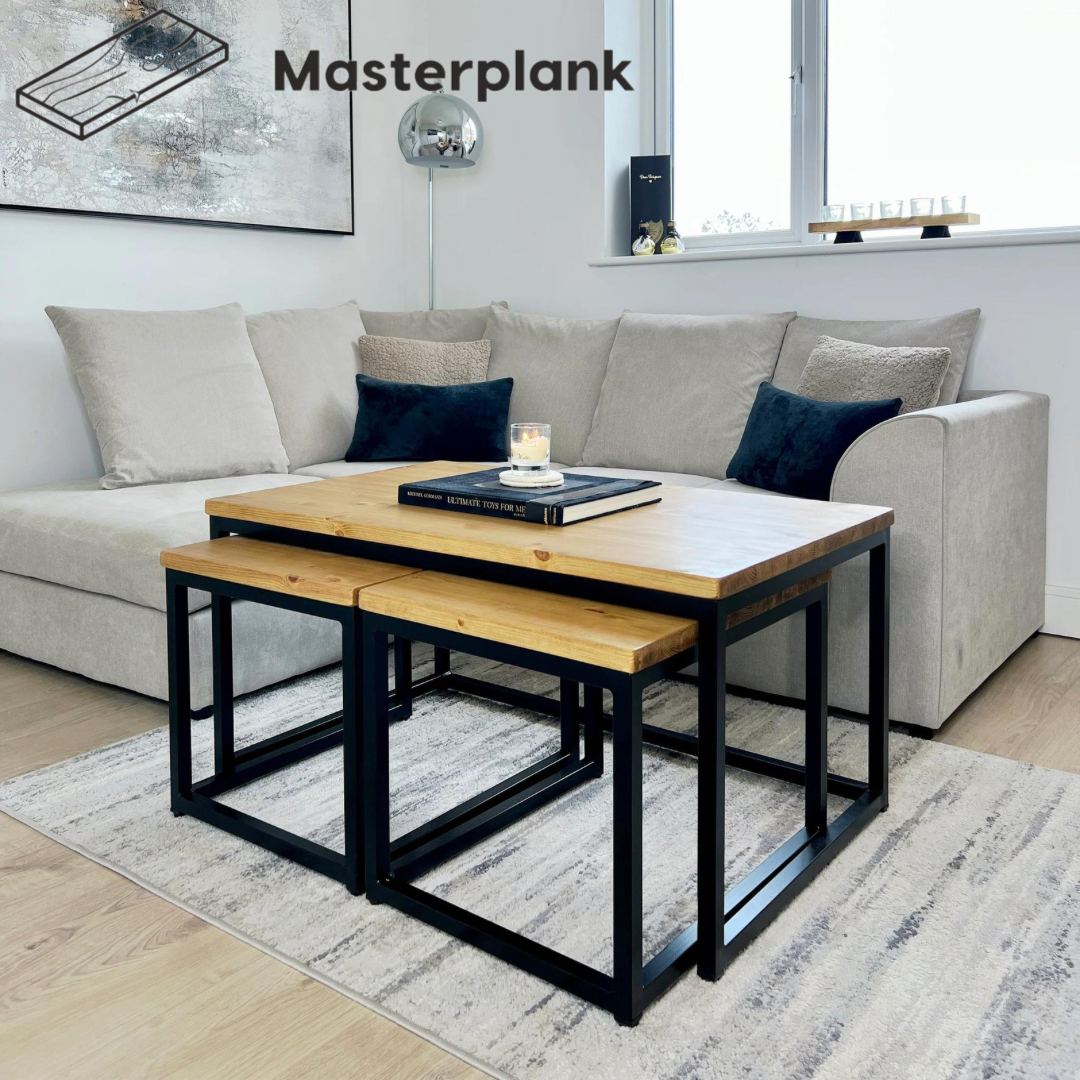 Rustic nest of Coffee tables Masterplank UK