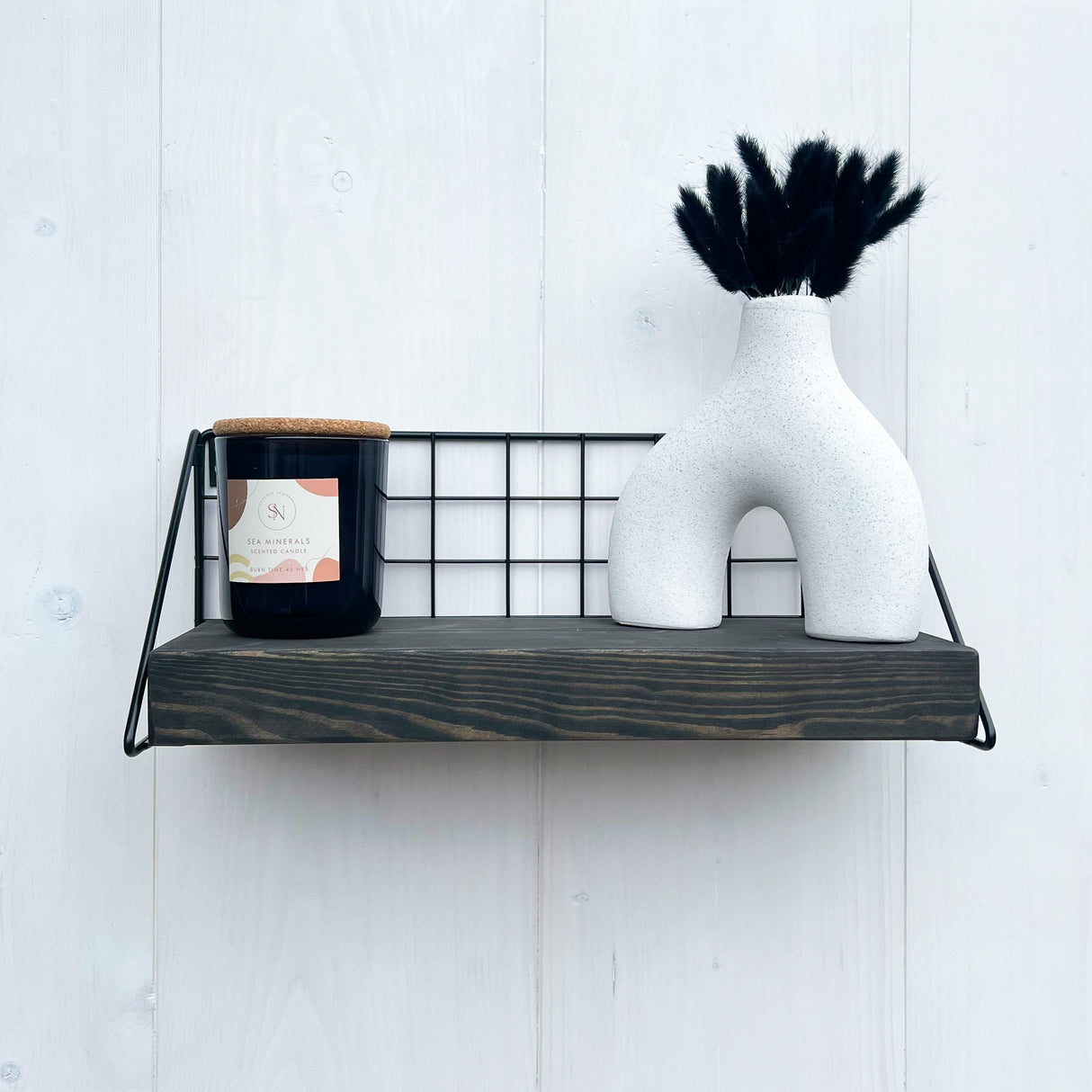 Rustic Wooden Mesh Wall Decor Shelf handcrafted in the UK Masterplank UK