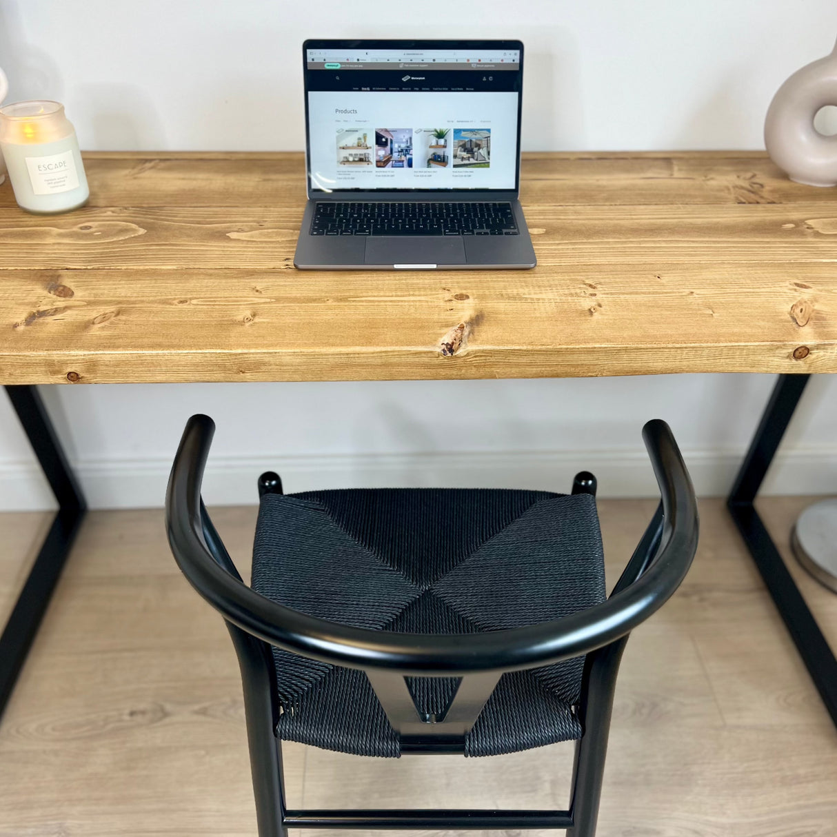 Rustic office desk - Trapeze legs Desks masterplank-shop