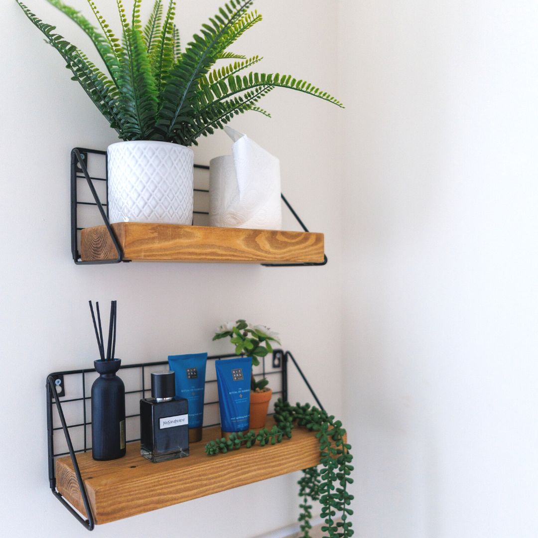 Rustic Wooden Mesh Wall Decor Shelf handcrafted in the UK Masterplank UK