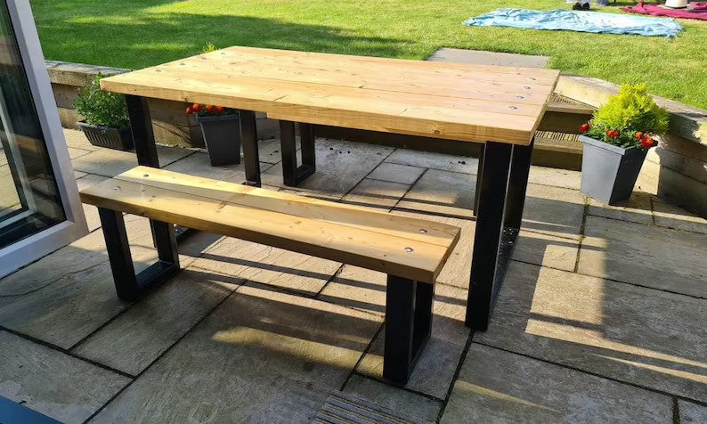 Outside/inside dining table with benches Tables masterplank-shop