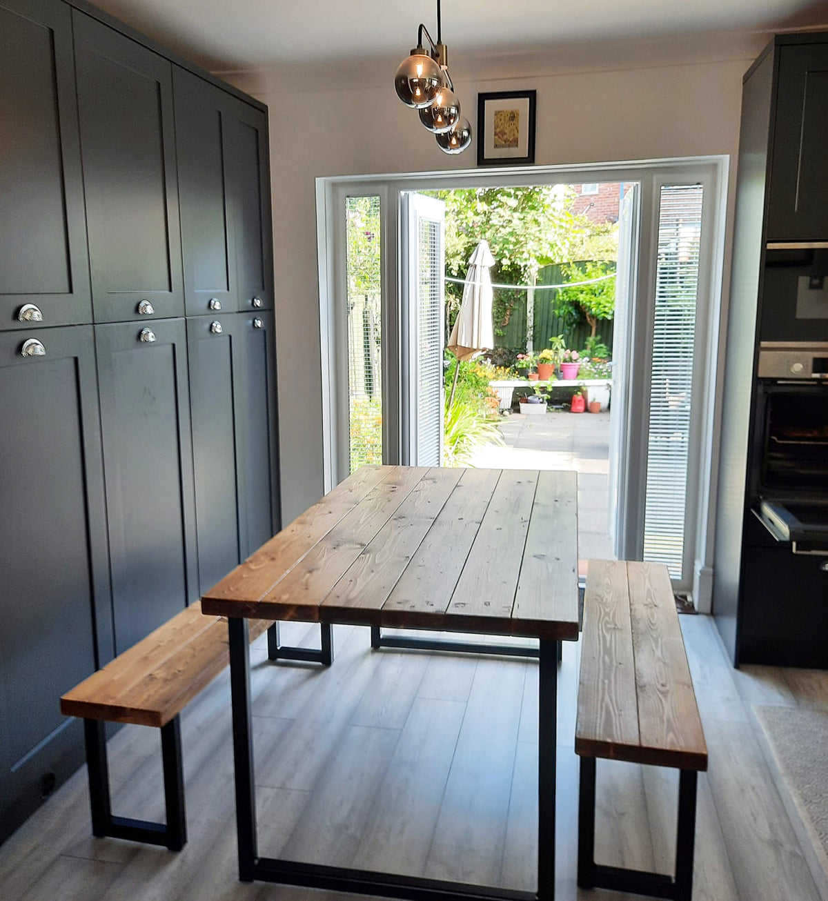 Rustic Dining Table Set - Box Frame Tables masterplank-shop