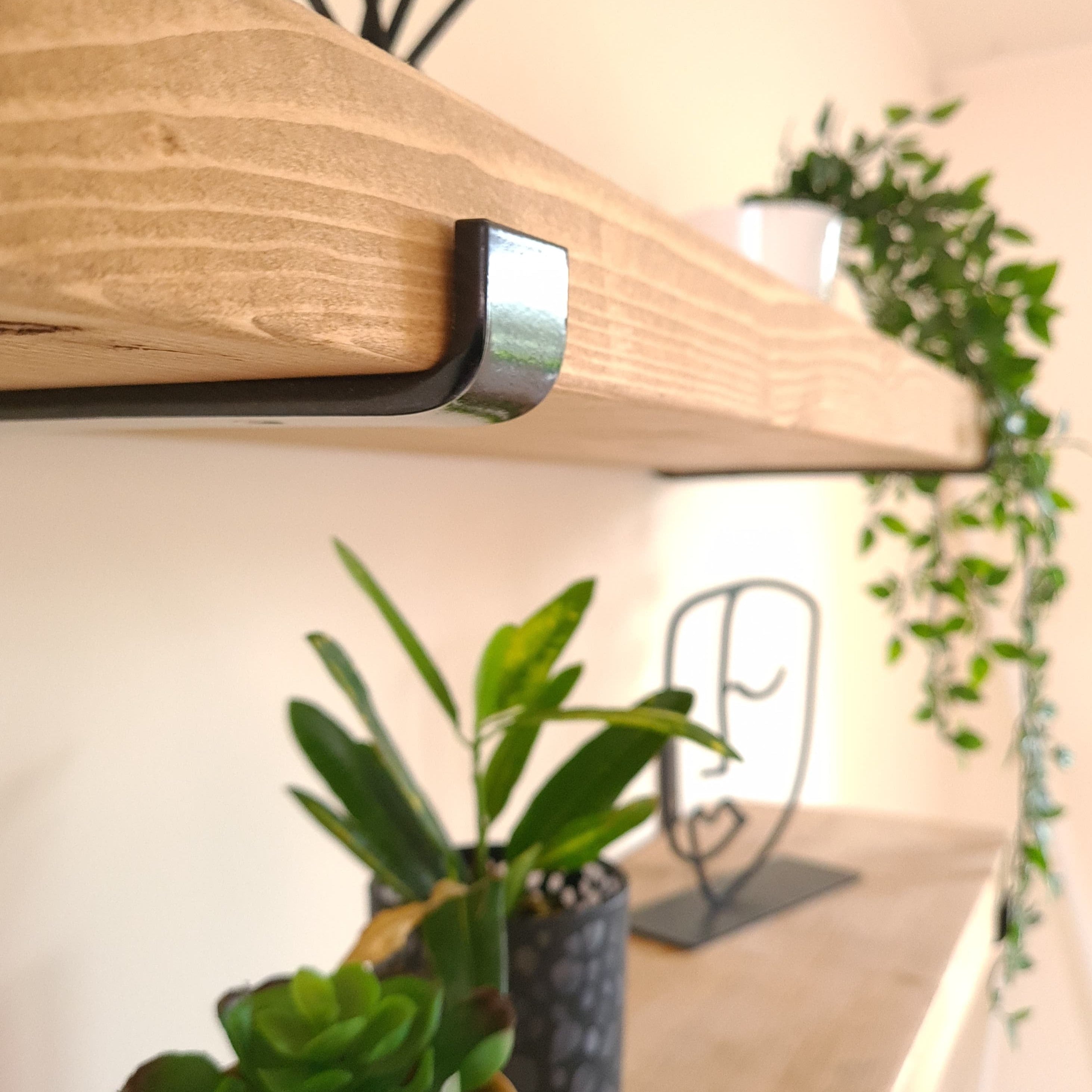 Pair of Rustic Wooden Shelves handcrafted in the UK Shelves masterplank-shop