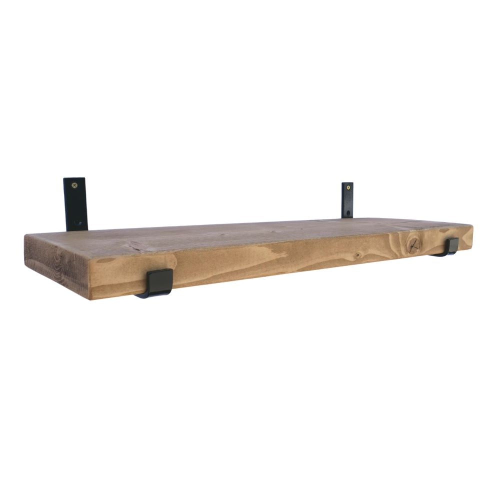 Rustic Wooden Shelf handcrafted in the UK Wall Shelves & Ledges Masterplank UK 50cm Seated