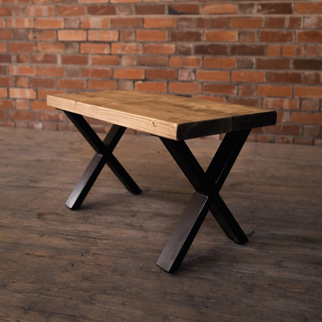 Rustic Dining Bench - Cross leg Bench masterplank-shop
