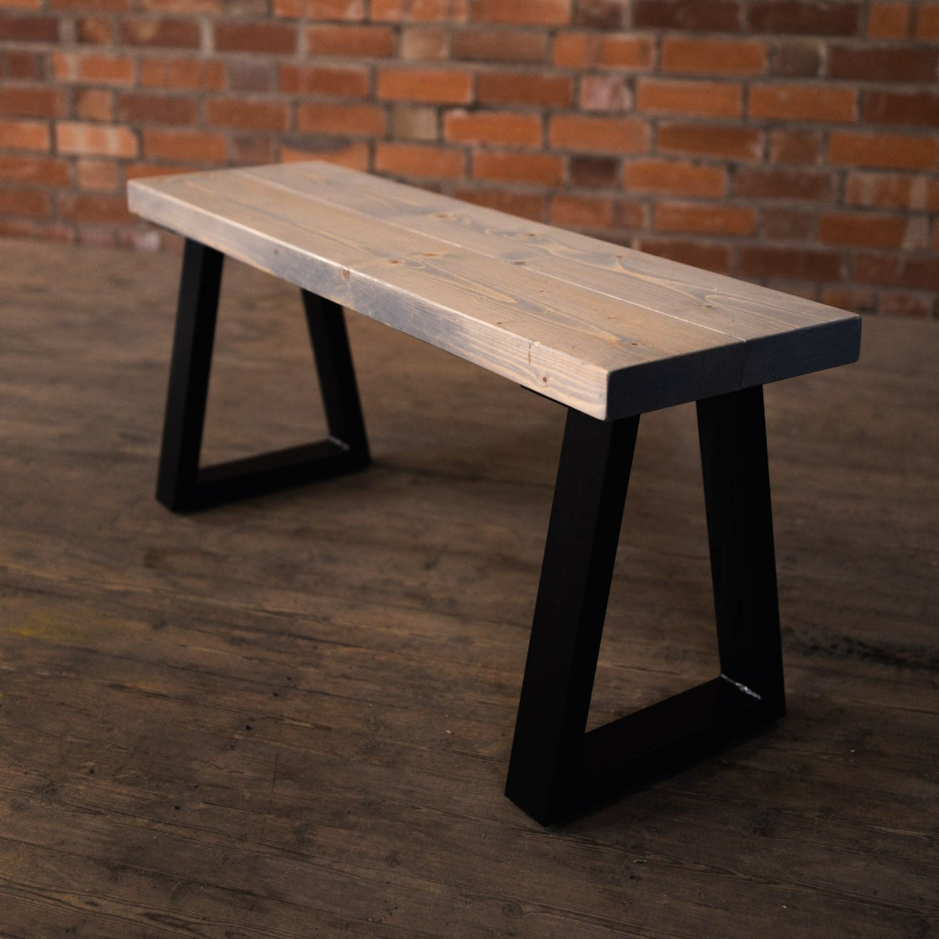 Rustic Dining Bench - Thick Trapeze Bench masterplank-shop