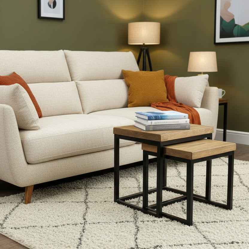 Sydney rustic nest of tables Masterplank UK