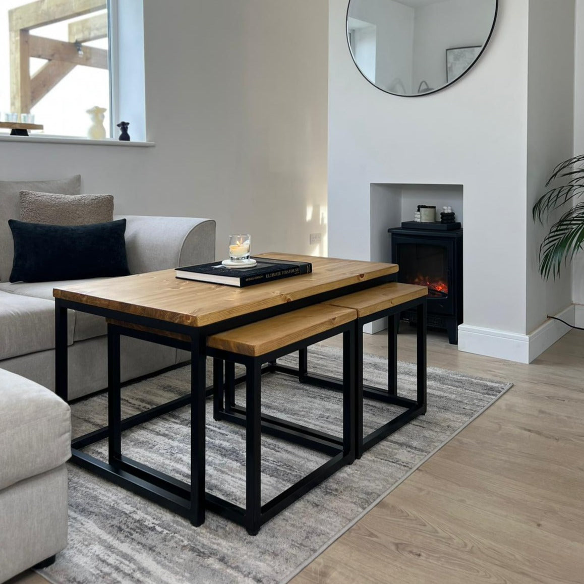 Rustic nest of Coffee tables Masterplank UK