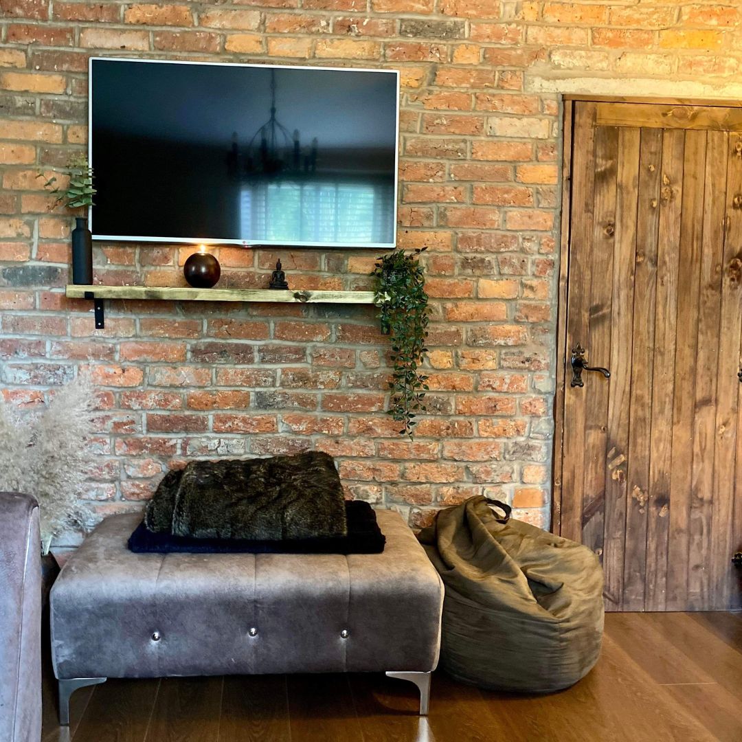Rustic Wooden Shelf handcrafted in the UK Wall Shelves & Ledges Masterplank UK 150cm Flat lipped