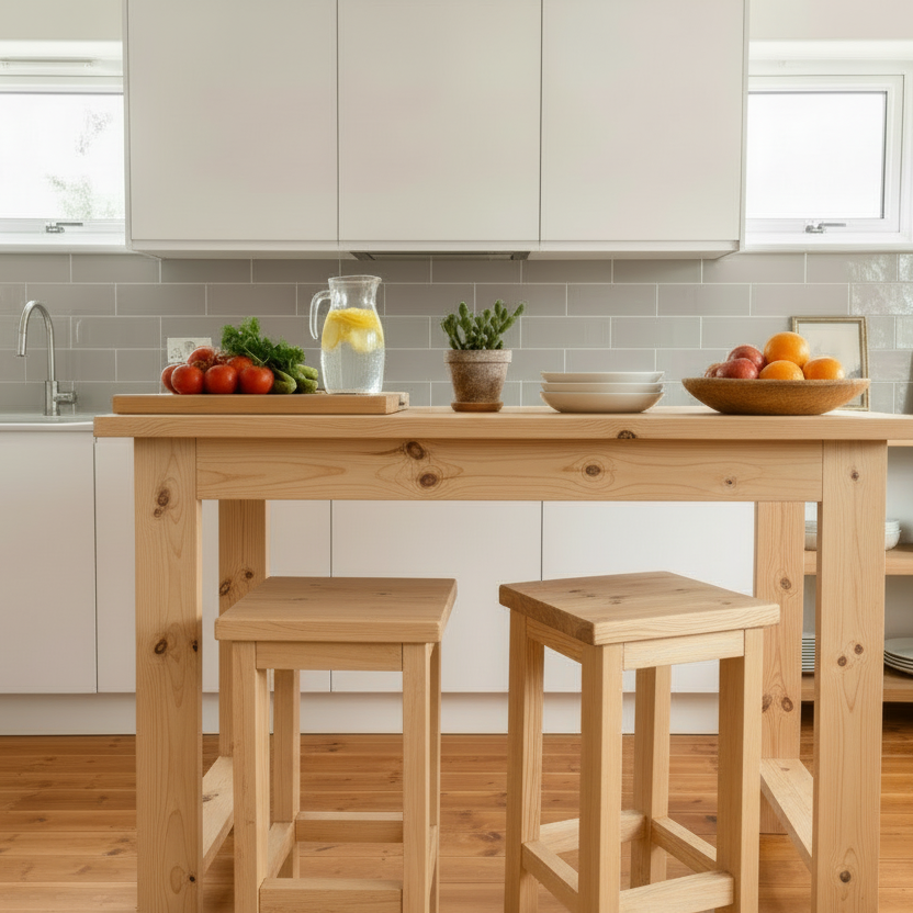 Rustic All Wooden Breakfast bar