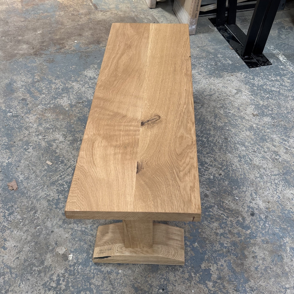 Ex Demo - Solid Oak Wooden Bench - 120cm x 39cm - Bourbon