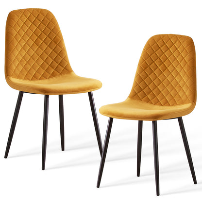 Caradoc dining chairs - Faux leather / Velvet