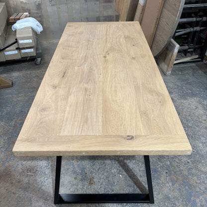 Outlet - Solid Oak Boscobel top 200cm x 90cm  - Choice of legs - Stained in Mist