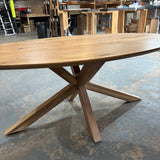 Ex Demo - Solid Oak Oval Dining table - 200cm x 100cm - Chamfered Edge