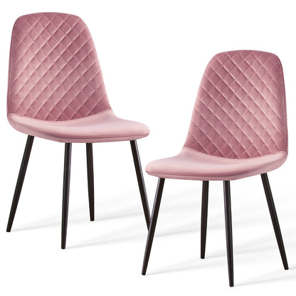 Caradoc dining chairs - Faux leather / Velvet