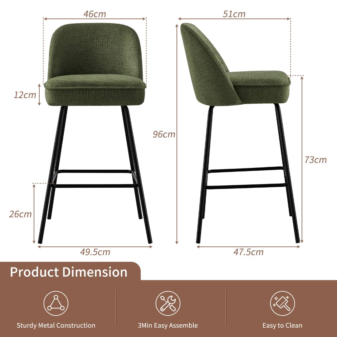 Churn Bar Stools - Velvet Cushioned Set of two