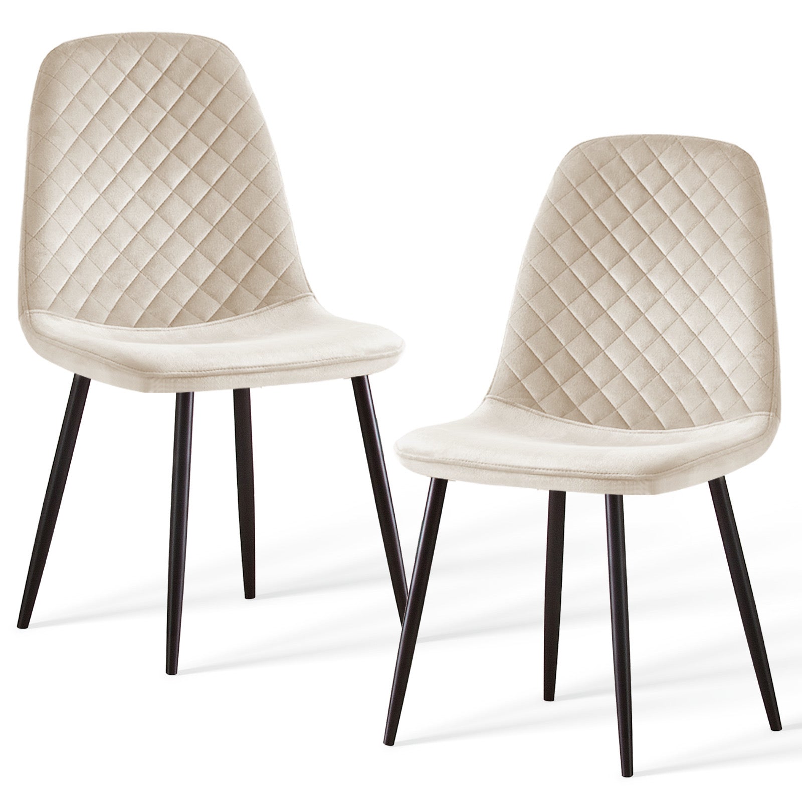 Caradoc dining chairs - Faux leather / Velvet