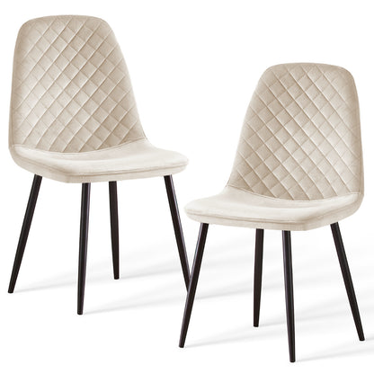 Caradoc dining chairs - Faux leather / Velvet