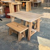 Ex Demo - Boscobel Solid Oak Dining table 120cm x 84cm - 2 Benches