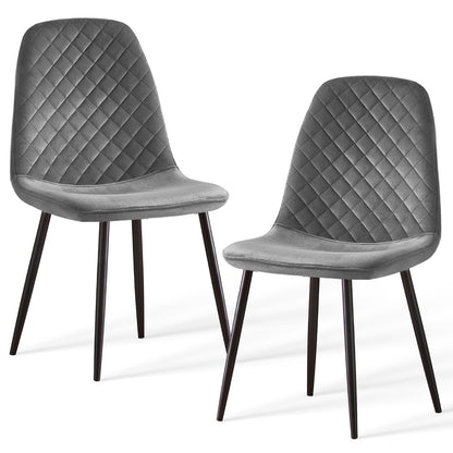 Caradoc dining chairs - Faux leather / Velvet