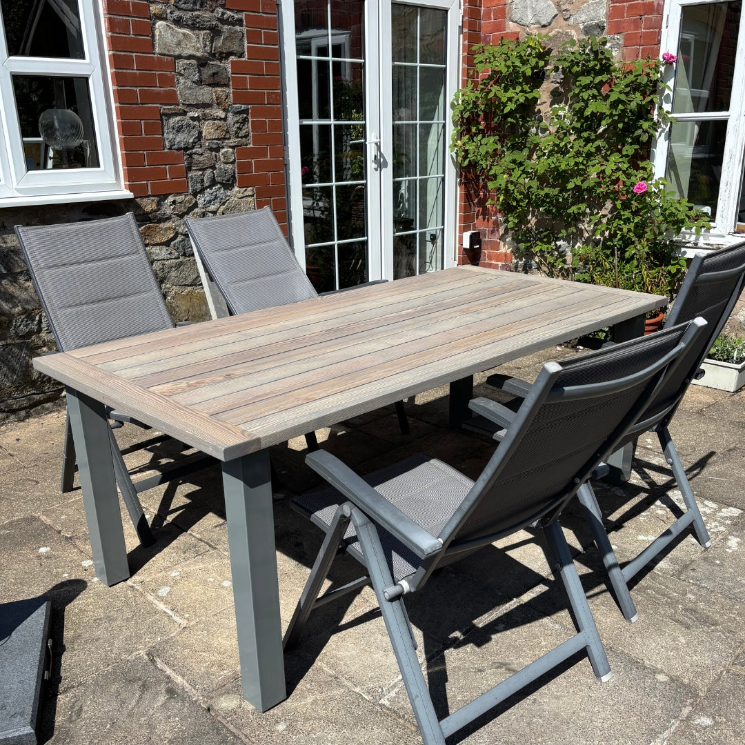 Solid White Ash Garden Dining Table and Bench Set