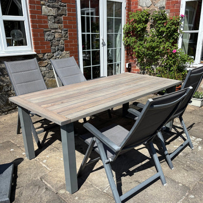 Solid White Ash Garden Dining Table and Bench Set