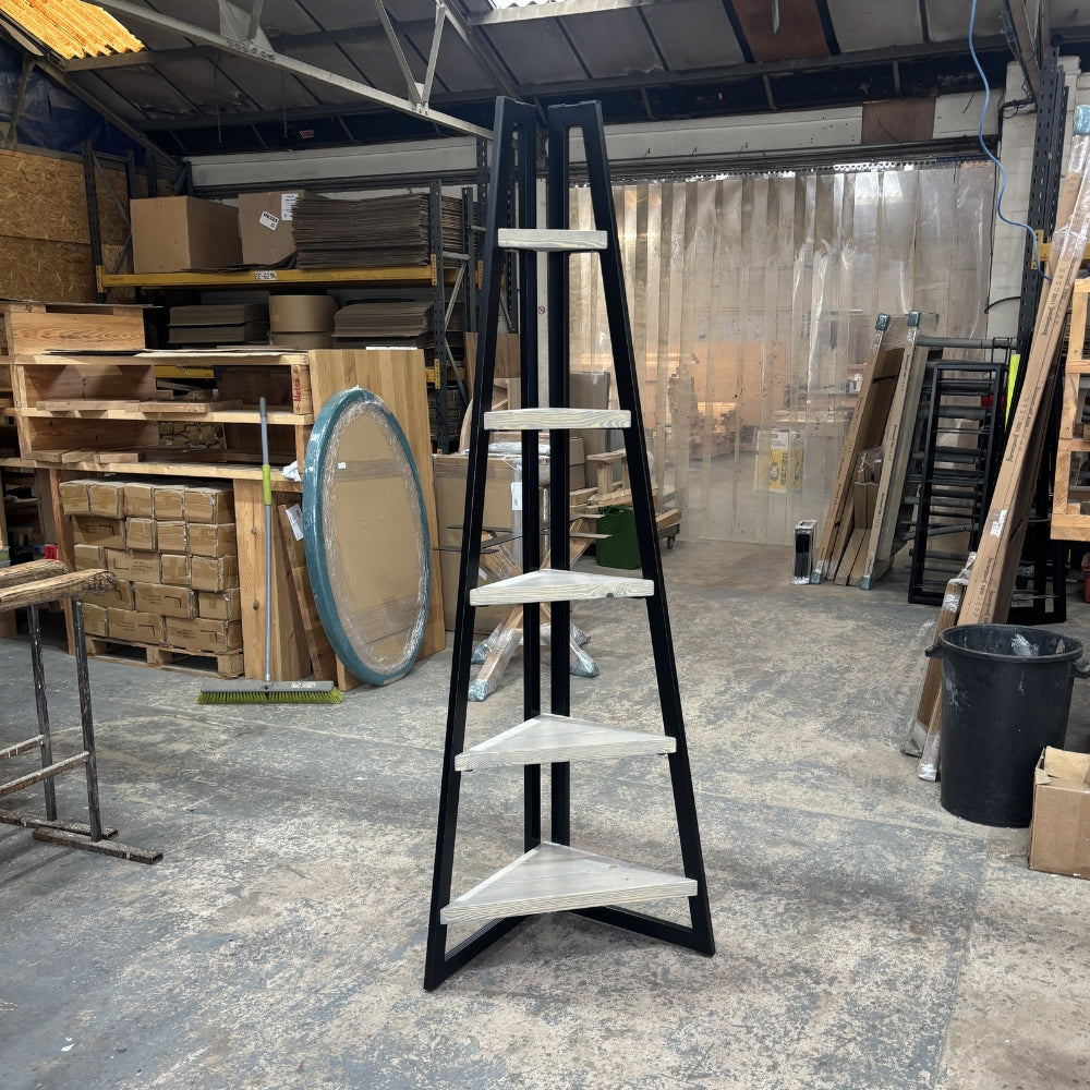 Ex Demo - 220cm Tall Severnlake ladder shelf - Belgium grey