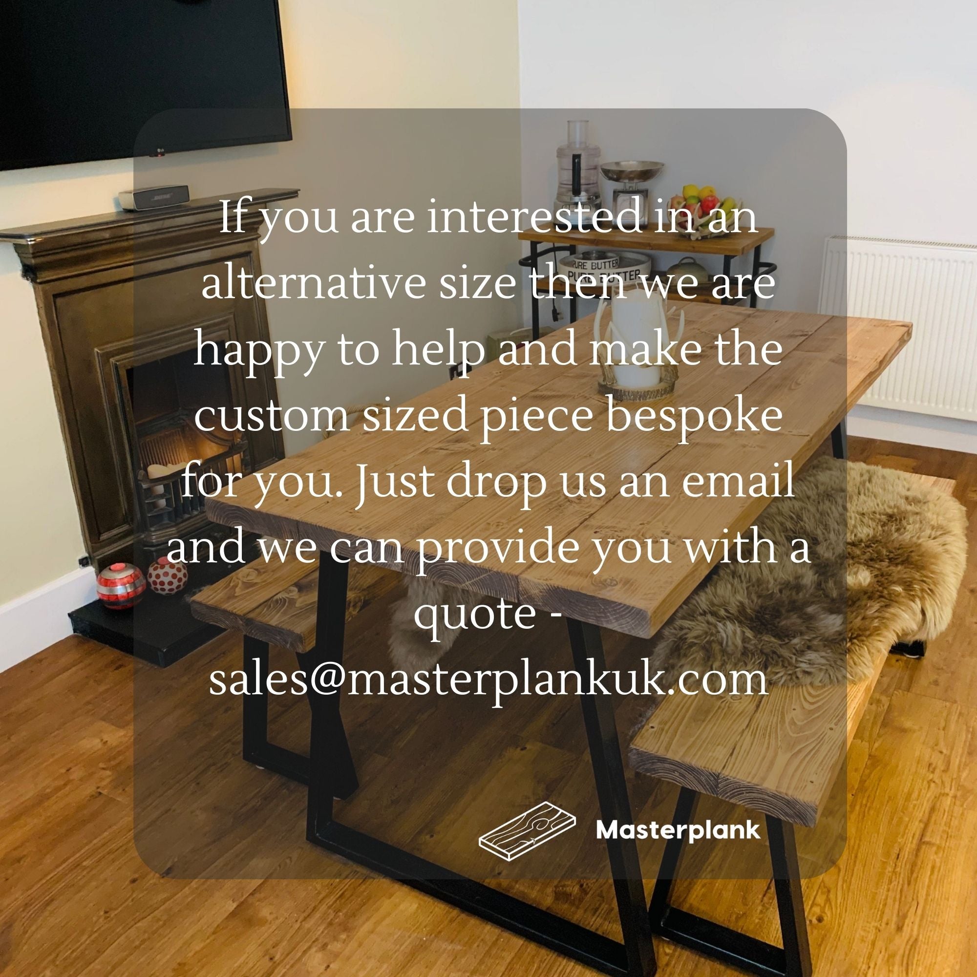 Rustic Dining Table Set - Thin Trapezium Legs Tables masterplank-shop   