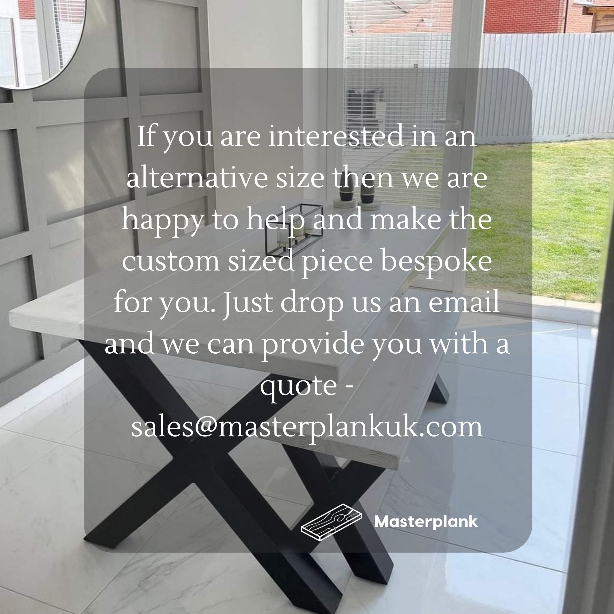 Rustic Dining Table and Bench / chairs Thick Cross Leg Frame Tables masterplank-shop   