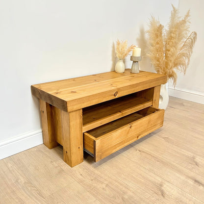 Bronson Chunky Rustic TV Unit coffee table with drawer option Tables masterplank-shop   
