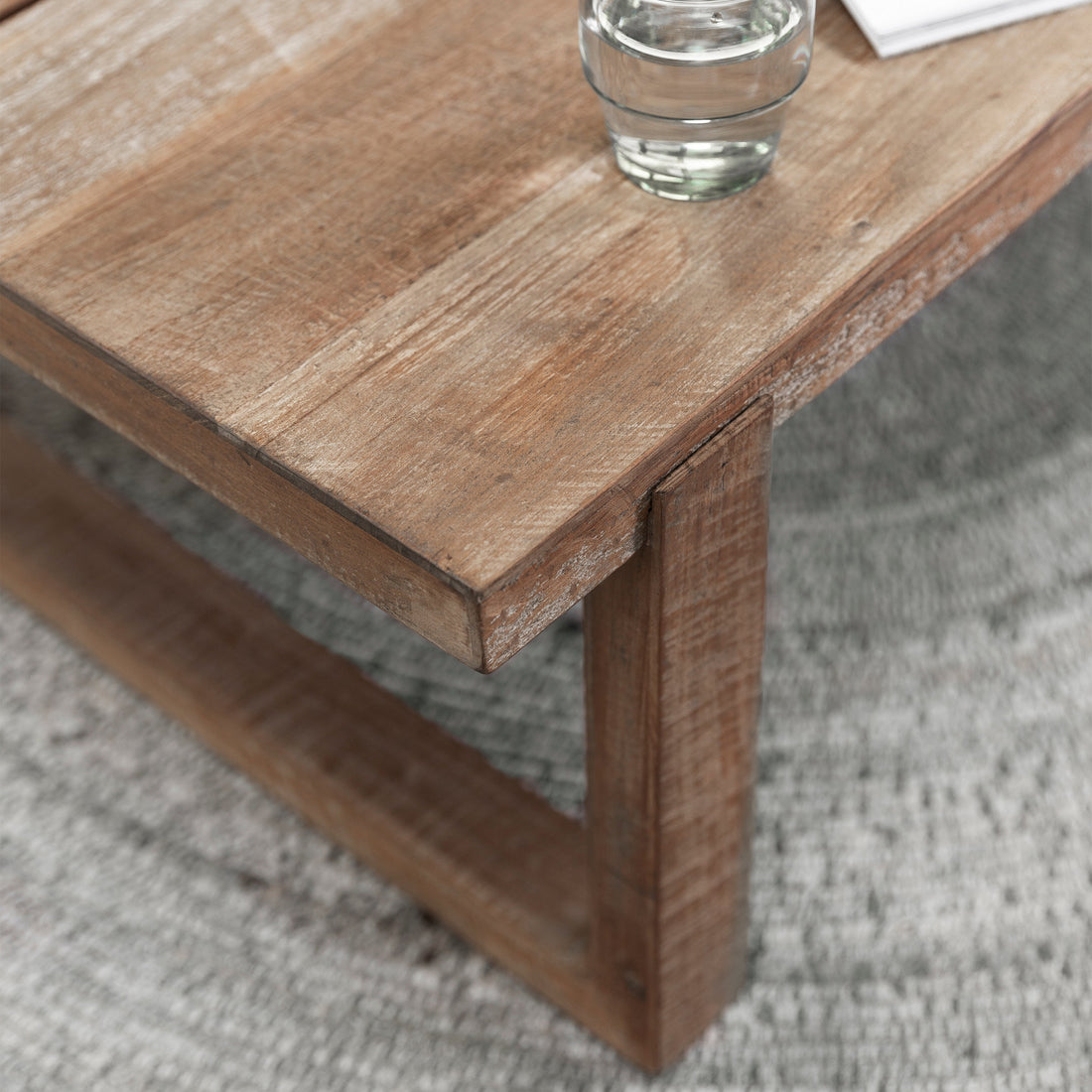 Burnan Solid Oak Coffee Table - Oak Box legs