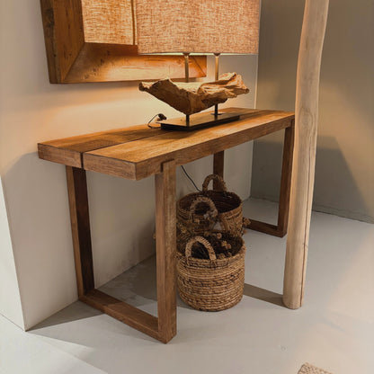 Chunky Oak Console table - Oak Box legs